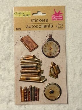 💜 Crafters Square Puffy Paper Metallic Book & Clock Set - Discontinued